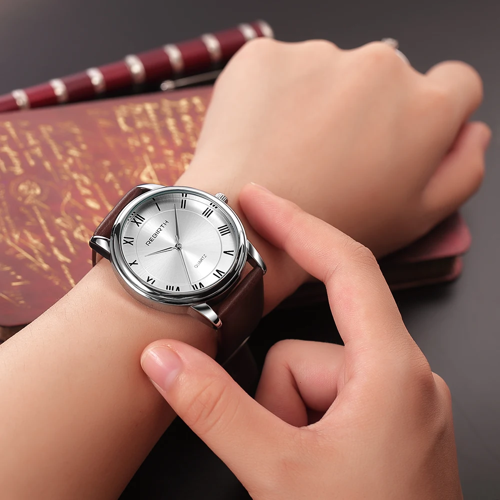 

Women Fashion Simple Style Quartz Watch Clock REBIRTH Waterproof Personality Rome Moment Casual Women's Wristwatches Reloj Mujer
