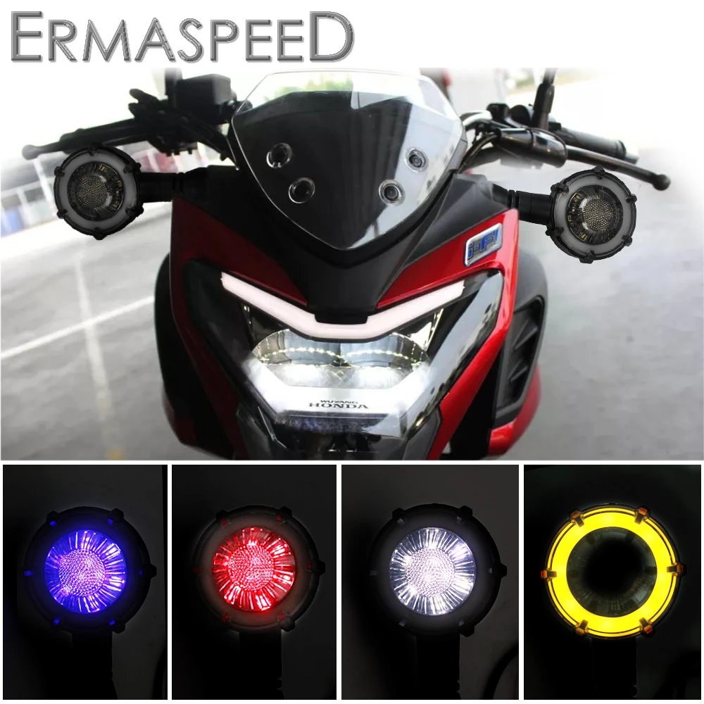 

Pair Universal Motorcycle LED Turn Signal Light Waterproof Flasher Warning Lights Signal Lamp Racing Scooter ATV Accessories
