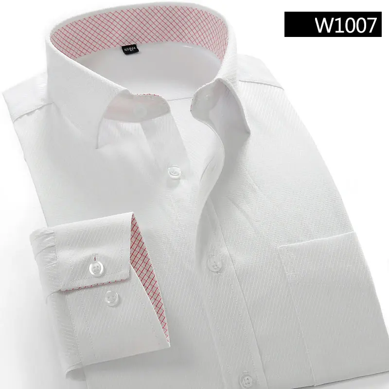w1007 Mwxsd, мужская деловая рубашка, летняя, повседневная, мужская, с длинным рукавом, официальная, свадебная рубашка, мужская, облегающая, платье, рубашка, большой размер M-5XL - Цвет: w1007