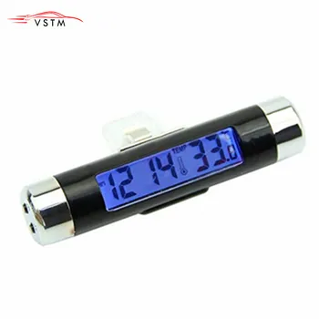 

New 2In1 Car Auto Portable Digital LCD Display Clip-On Digital Backlight Automotive Thermometer Time Clock