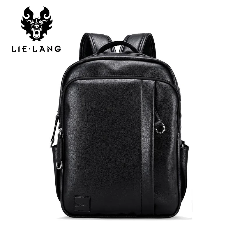 Mochila De Cuero LIELANG para hombres con carga USB externa para ordenador portátil bolsas de viaje estilo occidental Colegio Mochila femenina