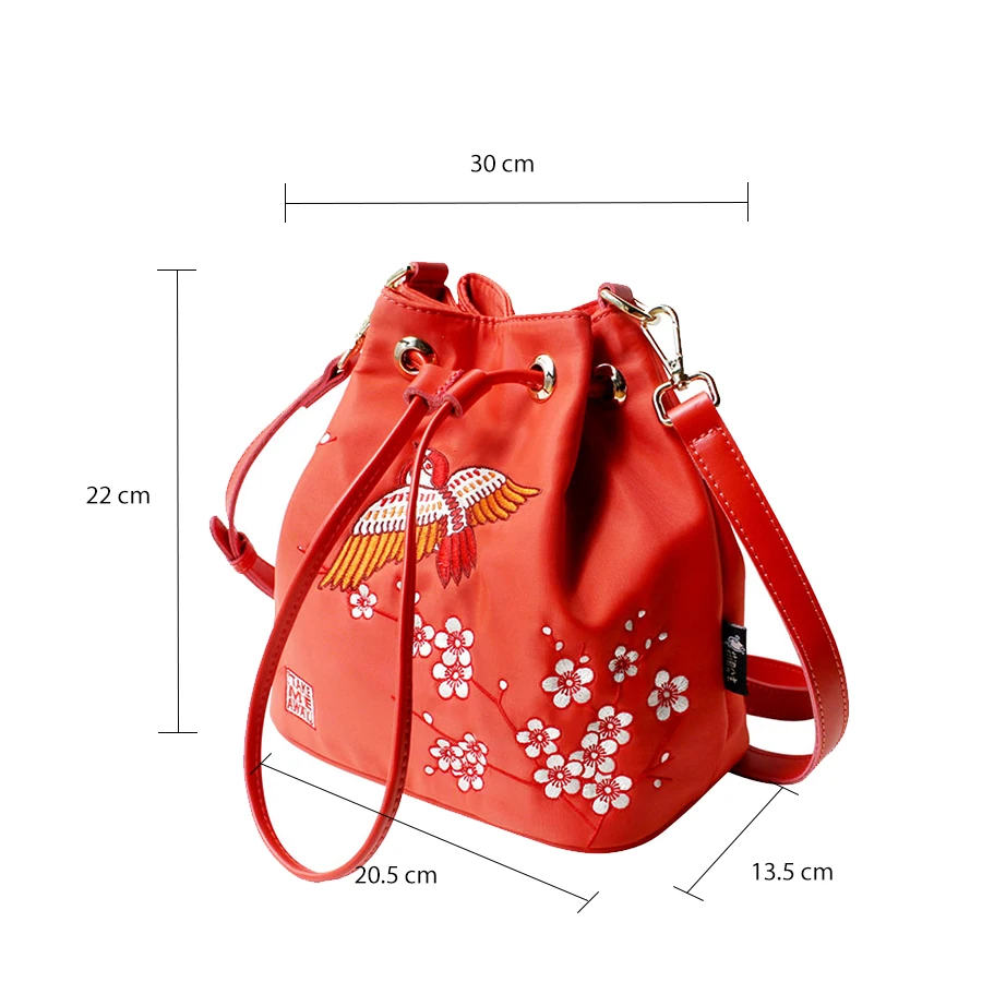 Женская сумка мессенджер красная с цветами|bag women shoulder|ladies hand bagsbucket bag |