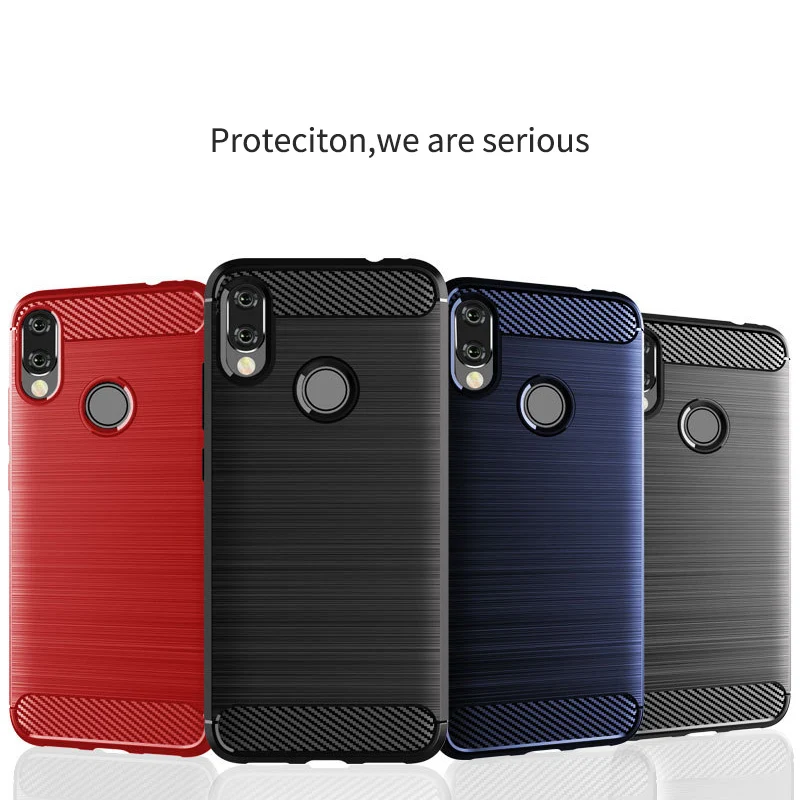 6-Brushed-Silicone-Case-For-Xiaomi-Redmi-Note-7-Carbon-Fiber-Texture-Soft-Back-Phone-Cover-For