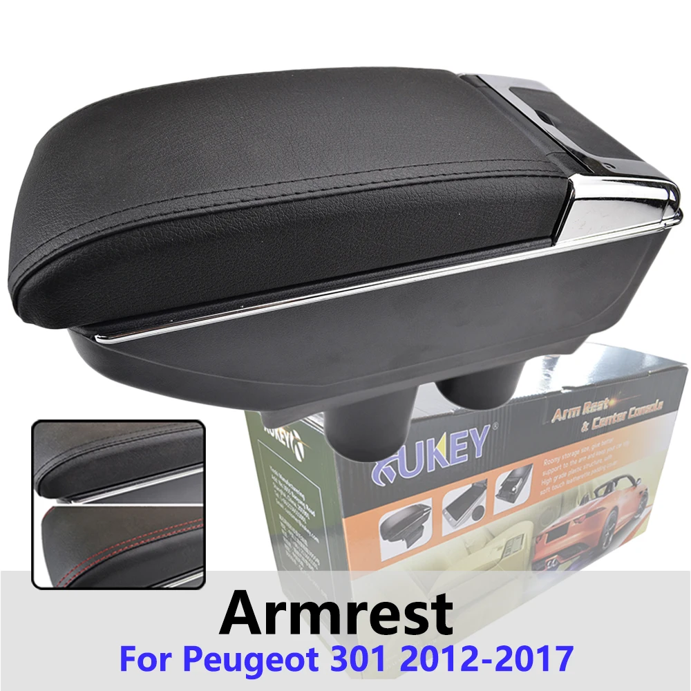 

Xukey Central Armrest For Peugeot 301 2012 - 2017 Console Center Black Storage Car Styling Box Ashtray C-Elysee 2014