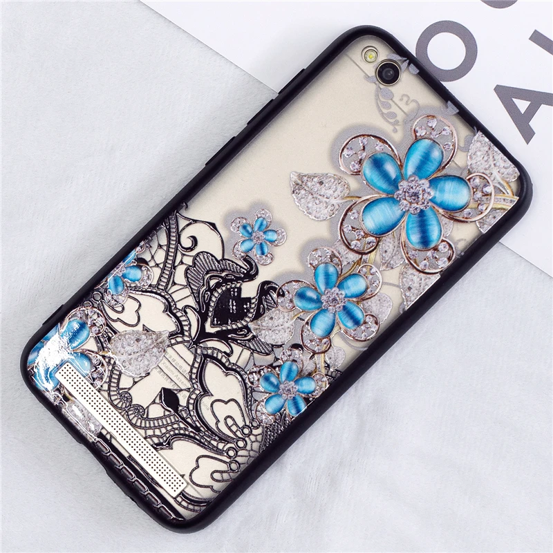 For Redmi 5 Plus Case Luxury 3D Lace Flower Butterfly Phone Back Cover For Xiaomi Redmi 5A Sexy Floral Hard PC Fundas Coque Capa (22)