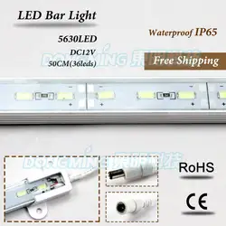 10 шт./лот 12 В 5630 50 см привело Luces Жесткий Газа IP65 Водонепроницаемый Свет Бар Аквариум Открытый DC12V алюминия холодной теплый белый