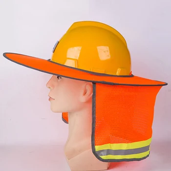 

High Visibility Sun Shield Full Brim Mesh Neck Sunshade Reflective Hard Hat Protection Safurance Reflective Stripe Neck Shield