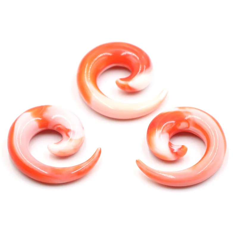 

2PCS Punk Black Acrylic Spiral Taper Flesh Tunnel Ear Stretcher Expander Stretching Plug Snail Screw Piercing Body Jewelry