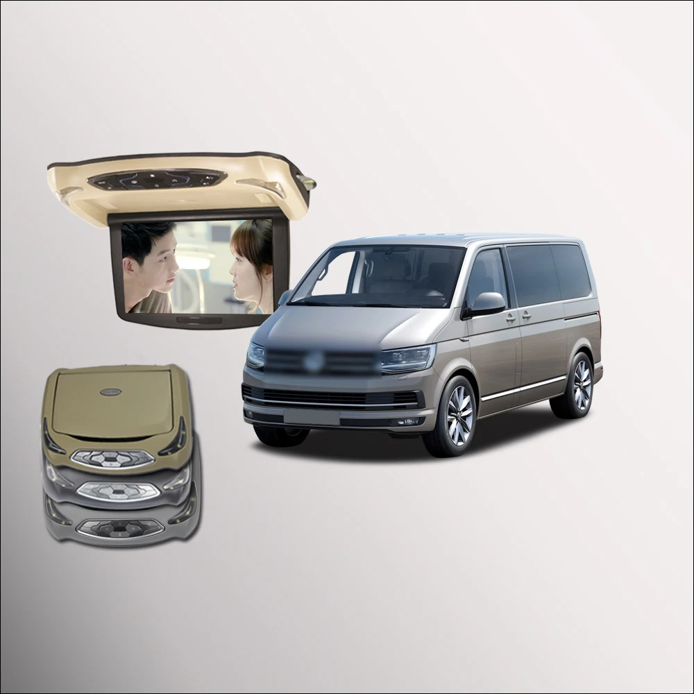 

BigBigRoad for caravelle Sharan Tiguan Car Roof Mounted in car LED Digital Screen Flip Down Monitor DVD