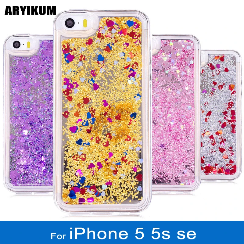 

For iPhone 5s Case Glitter Liquid Quicksand Mirror Case For iPhone 5se Case For iPhone 5 5s SE Silicone Transparent Back Cover