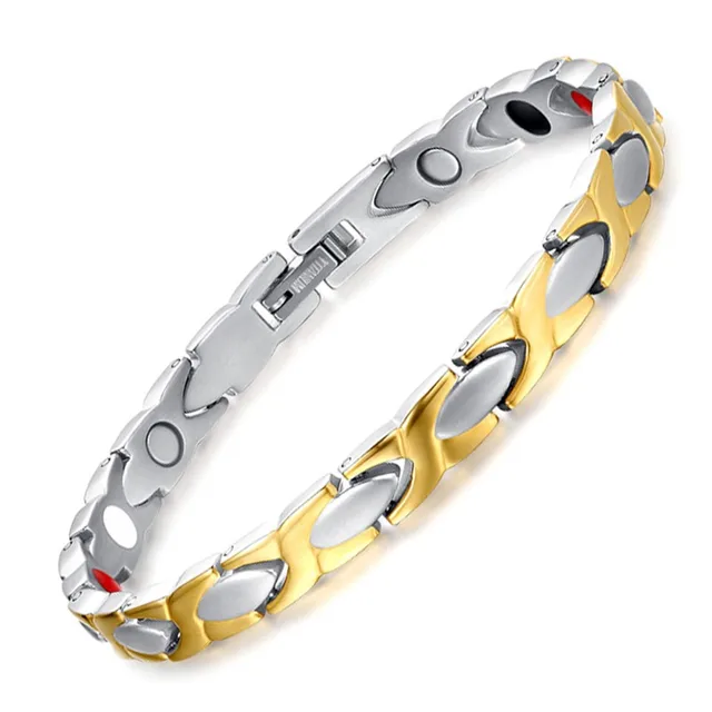 Fashion Anium Steel Between Gold Magnetic Health Women Men Fashion Anium Steel Between Gold Magnetic Health Women Men Radiation Protection Bracelet Bangle Tbrm