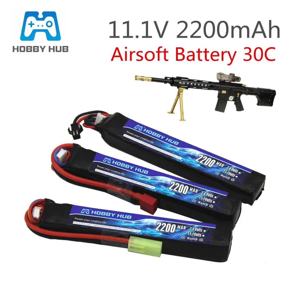Водяной пистолет Hobby Hub Lipo аккумулятор 3S 11 1 В 2200 мАч 30C разъем Тамия AKKU Mini Airsoft BB