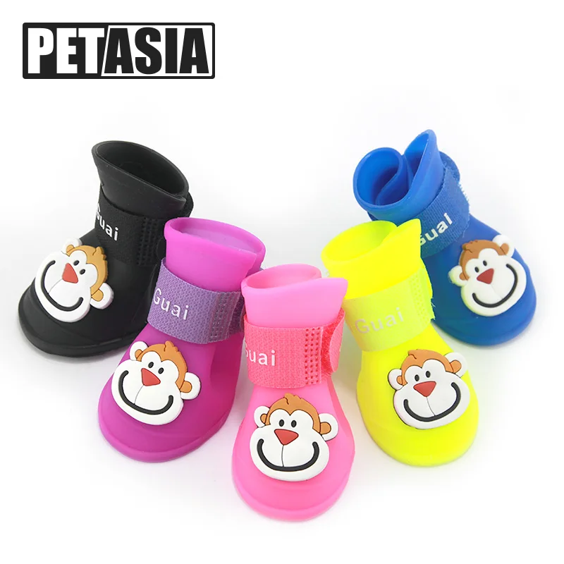 2018 New Arrival 4 Piece/lot Best Pet Dog Shoes for Small Medium S L Pet Product dog Rain Boots