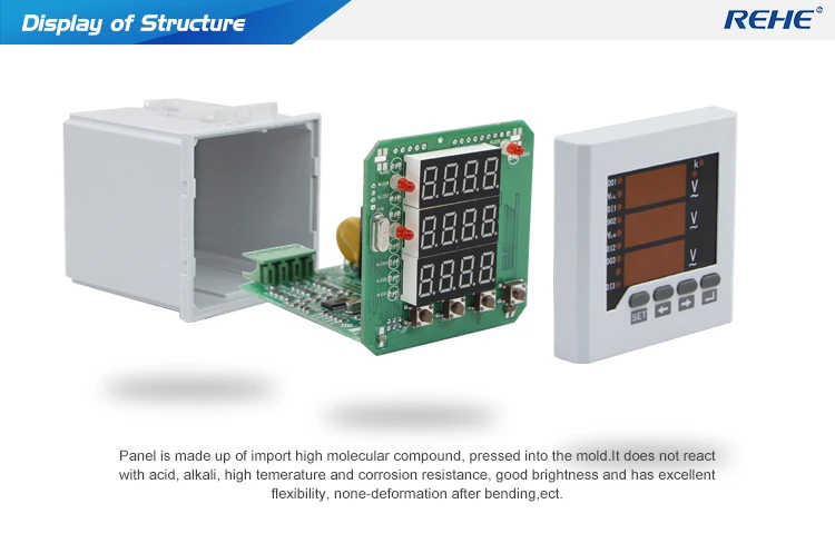REHE AC RH-3AV73 80*80 мм интеллигентая(ый) цифровой аналоговое напряжение трехфазный Измеритель светодиодный