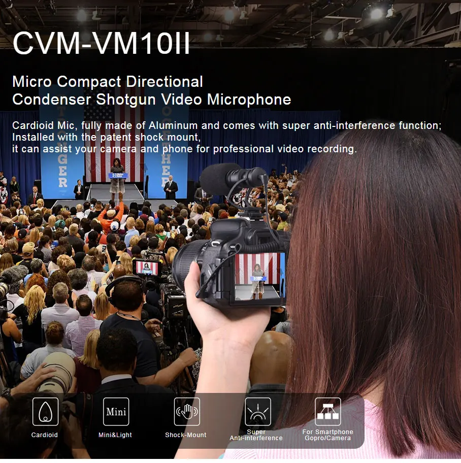 Comica CVM-VM10II VM10 II конденсаторный микрофон видео микрофон универсальный для DJI OSMO GoPro смартфон беззеркальная камера микрофон