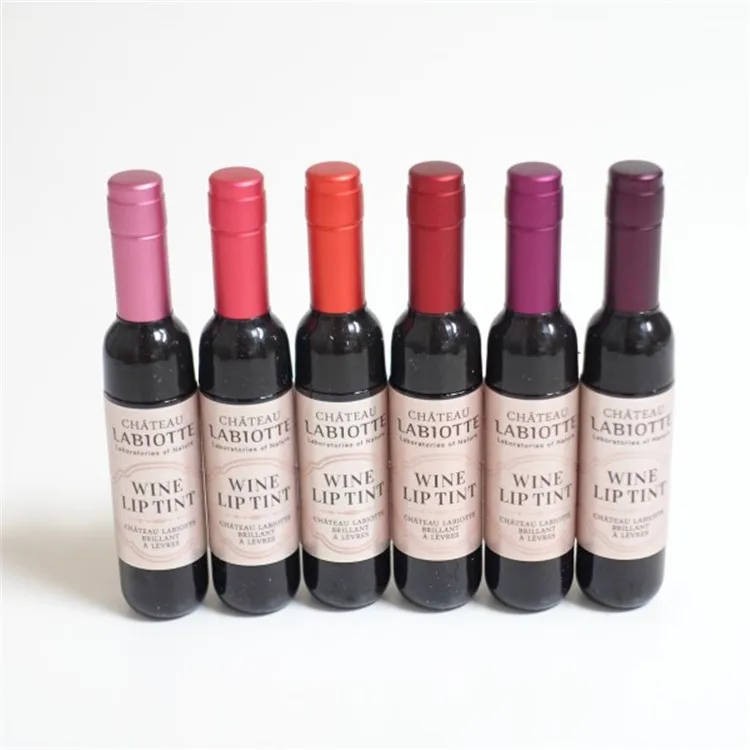 6 цветов корейский бренд labiotte цвет красного вина форма блеск для губ для женщин Макияж долговечная жидкость блеск для губ Губная помада 60 шт./партия