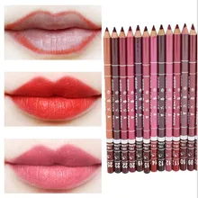 1 pièces cosmétique professionnel bois Lipliner imperméable à l'eau dame charmante lèvre Liner doux crayon Contour maquillage rouge à lèvres outil livraison directe