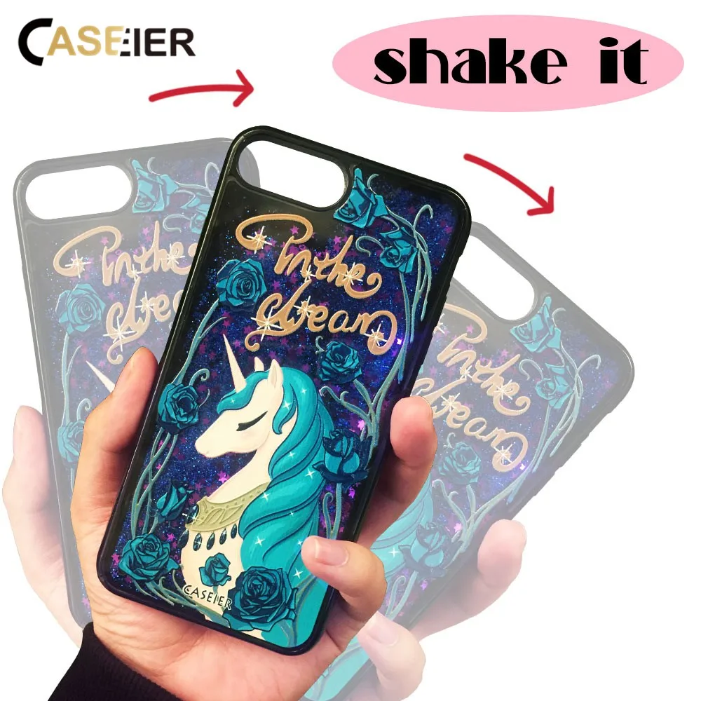 CASEIER Блестящий зыбучий песочный чехол для телефона iPhone 6 6s 7 8 Plus X Чехлы Bling Cover Funda