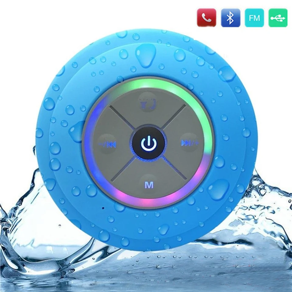 Беспроводной Bluetooth динамик Водонепроницаемый светодиодный fm радио сабвуфер