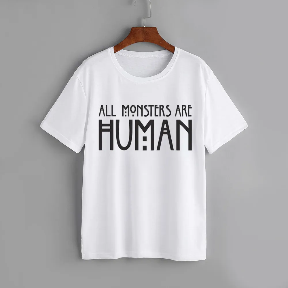 

Feitong Letter Printing Women Tee Tops O Neck Summer Solid Short Sleeve Loose T Shirt Plus Size women casual 100% Cotton top