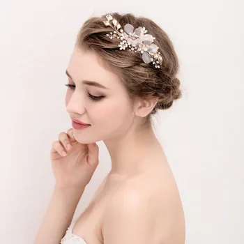 

Handmade Bridal Headpiece Ivory & Blush Pink Flowers Bridal Fascinator Hair Comb Wedding Hair Accessories 2017