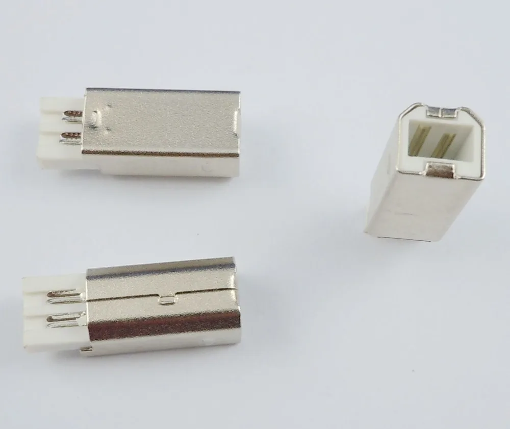 

100Pcs USB Male Type-B Plug Connector Socket For DIY
