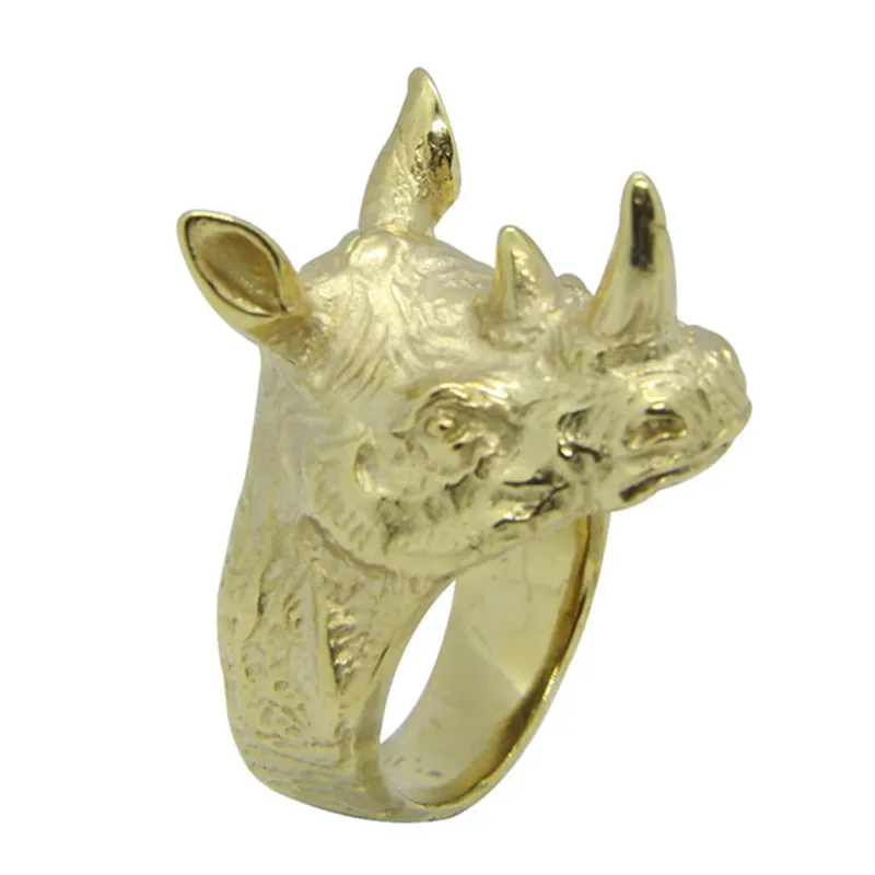 Rany&Roy Newest Rhinoceros Ring 316L Stainless Steel Fashion Jewelry Protect Rhinoceros Ring 5