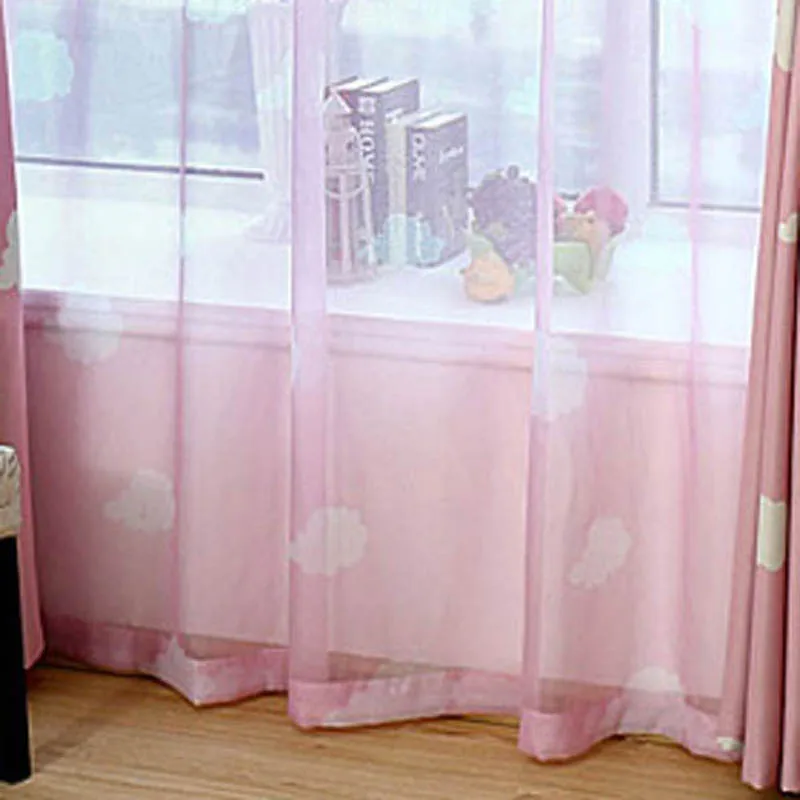 Белые, розовые, Затемненные детские шторы для гостиной, синие тюлевые прозрачные шторы для мальчиков и девочек, для спальни, на заказ, WP125& 2