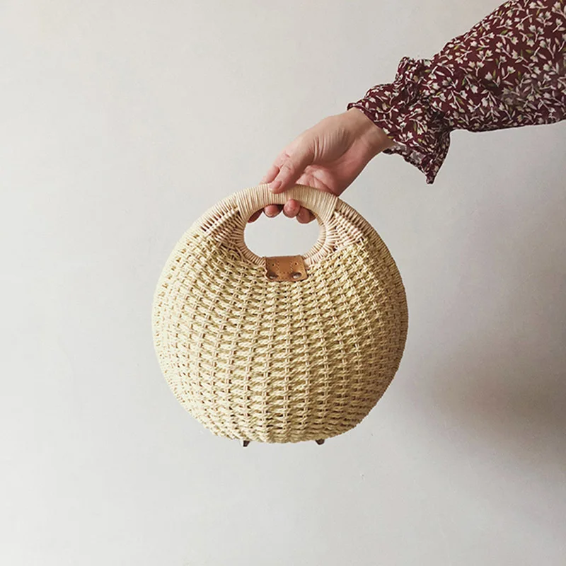Women Bohemian Straw Bag Snail's Nest Female Summer Beach Bags Vintagge Rattan Handmade Lady Handbag Knitted Tote Bolsa SS3017 (12)