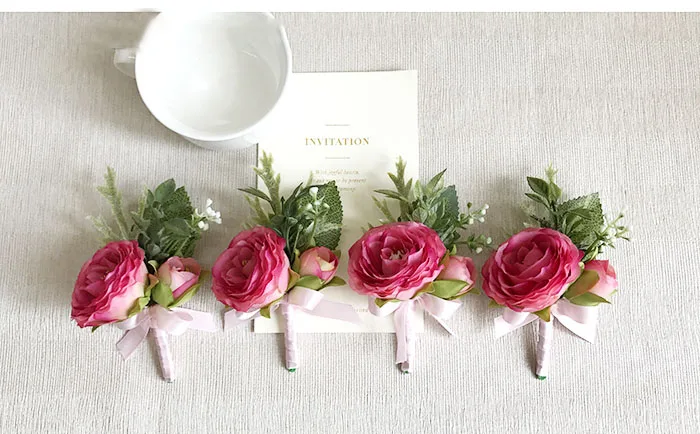 wedding wrist corsage boutonniere marriage  (4)