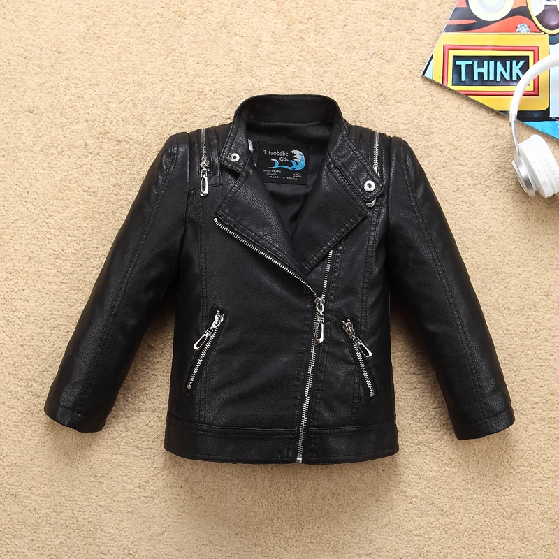 Shoulder Zipper Boys Leather Jacket Turn Down Collar Waterproof Leather for Fall Spring Kids Motor Coat Bomber Clothes Shoulder Zipper Boys Leather Jacket Turn Down Collar Waterproof Leather for Fall Spring Kids Motor Coat Bomber Clothes