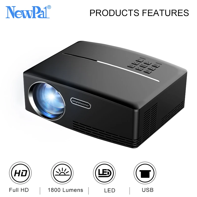 Newpal 1800 لومينز 4 K العارض الروبوت 6.0 LED WiFi فيديو Proyector GP80 يصل المحمولة الذكية الكشافات مع شحن 3D نظارات