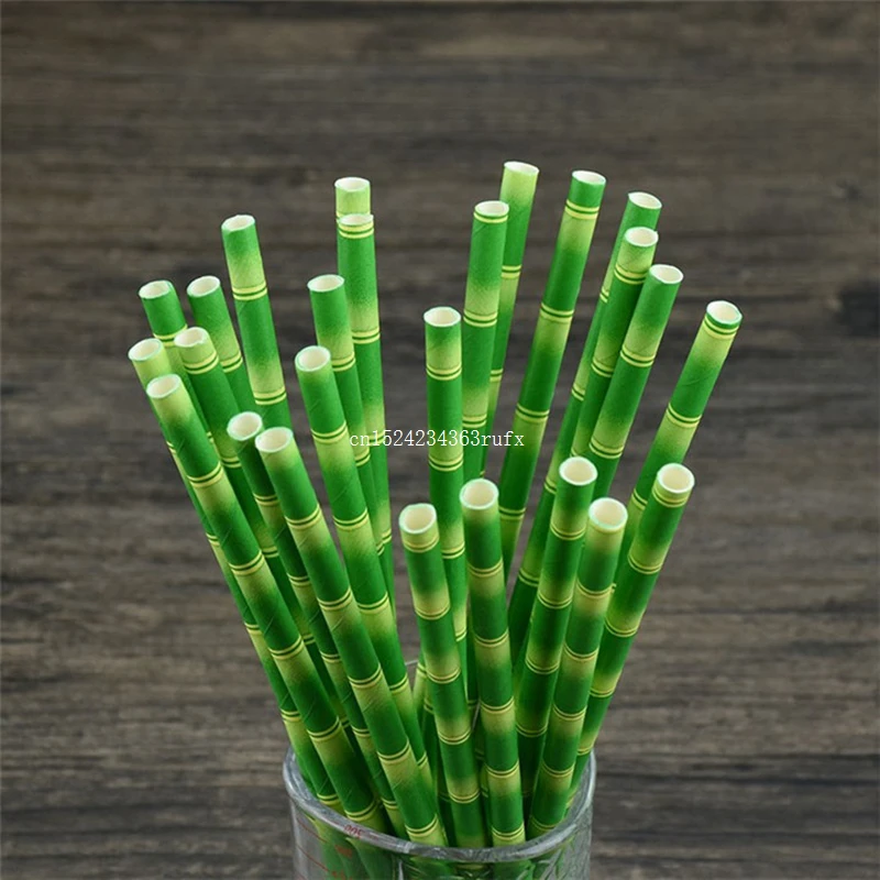 Pajitas De Papel Con Tema Verde Para Decoraci n De Cumplea os Pajitas 