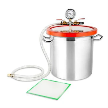 

1.6 Gallon 200mm 7.8" Stainless Steel Vacuum Degassing Chamber, Acrylic Lid