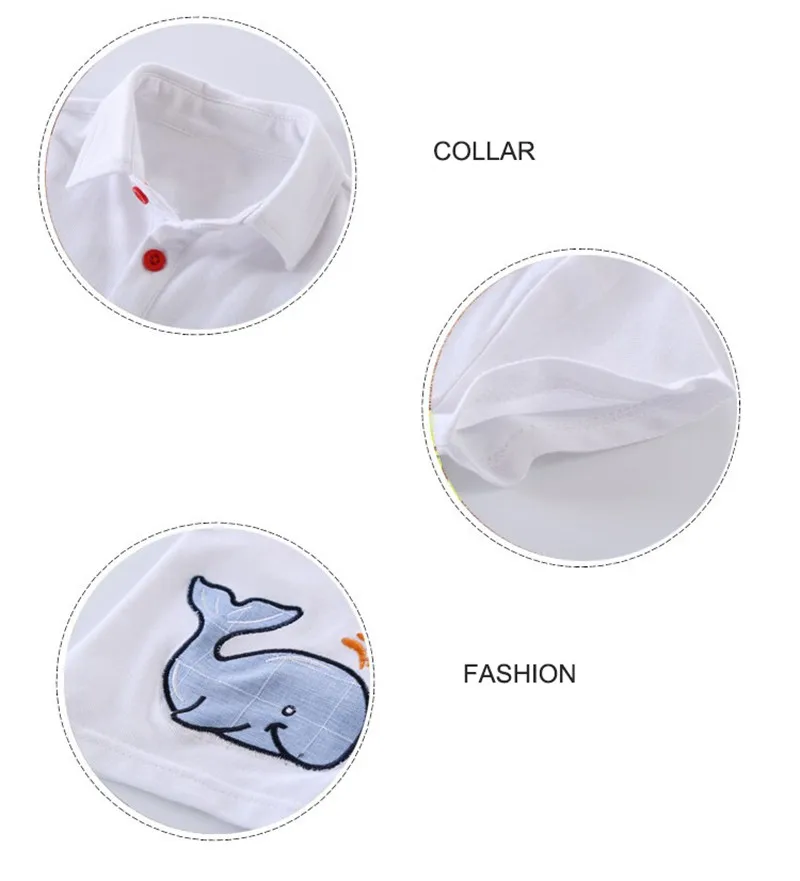 80-120cm Cute Whale Kids Boys Clothes Sets Baby Boys Summer Clothing Suits White Short Sleeve T-shirts + Plaid Shorts    (2)