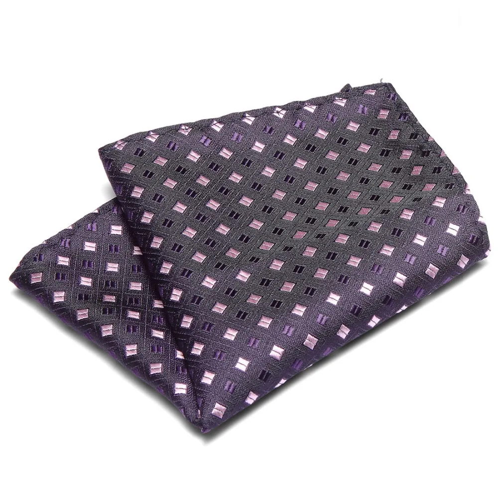 

Handkerchiefs for Men Suit Tie Pink & Black Paisley Men Fashion New Design Polyester Hanky Plaid Pocket Square&Handkerchief