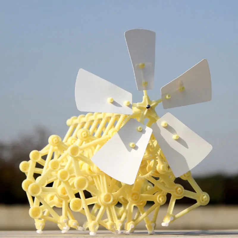 Ветросиловой игрушки Мини DIY ходячий робот ветряная мельница ветряная сила зверь DIY конструкторные модели робот виндмолен научный пазл