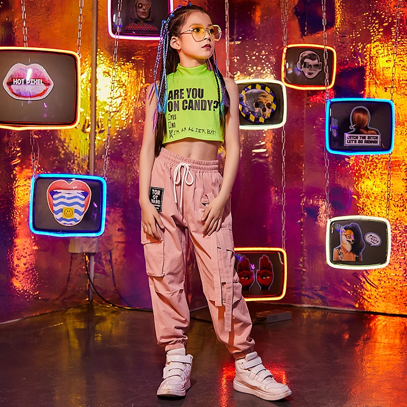 

New Girls Jazz Dance Costume Children Catwalk Show Outfit Kids Hip Hop/Street Dance Practice/Performance Stage Costume DQL1648