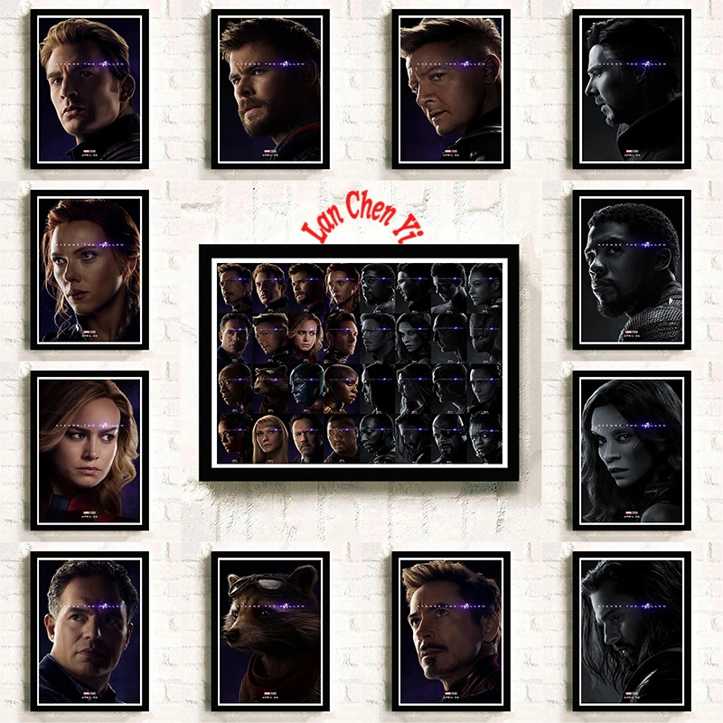 

Marvel Movie Superhero character White Coated Paper posters Prints Home Room Decor Art Wall stickers
