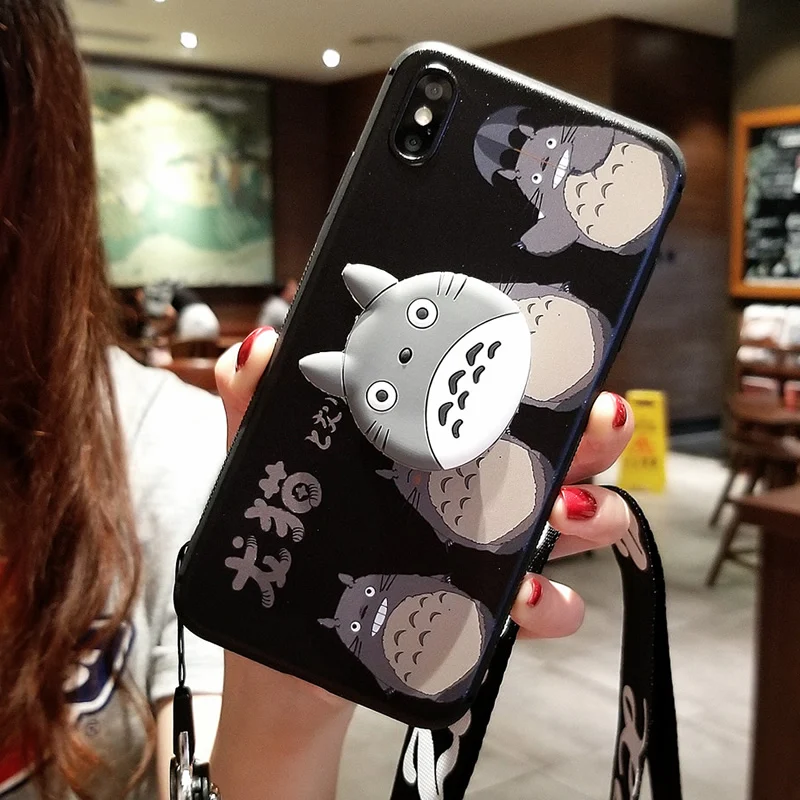 Парный чехол Totoro для iPhone X/XS MAX XR с мультяшным котом силиконовая задняя крышка 7/8 plus