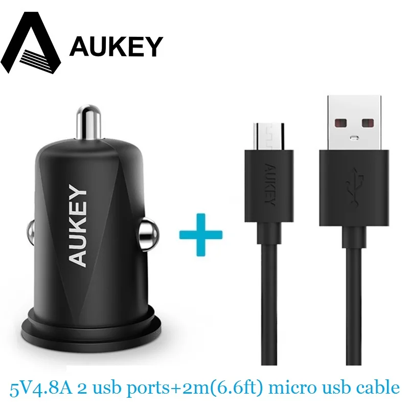 AUKEY Car Charger 4.8A Universal Mini Dual USB Fast Car Charger For