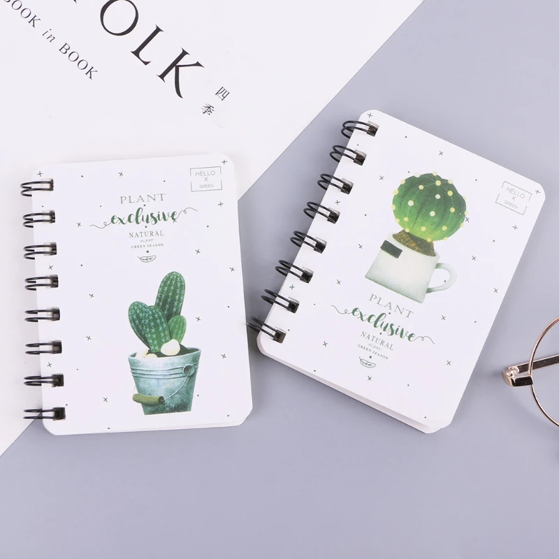 3 вида стилей Kawaii милый кактус ежедневно офиса неделю планировщик спираль ноутбуков день план дневник блокноты школьные канцелярские