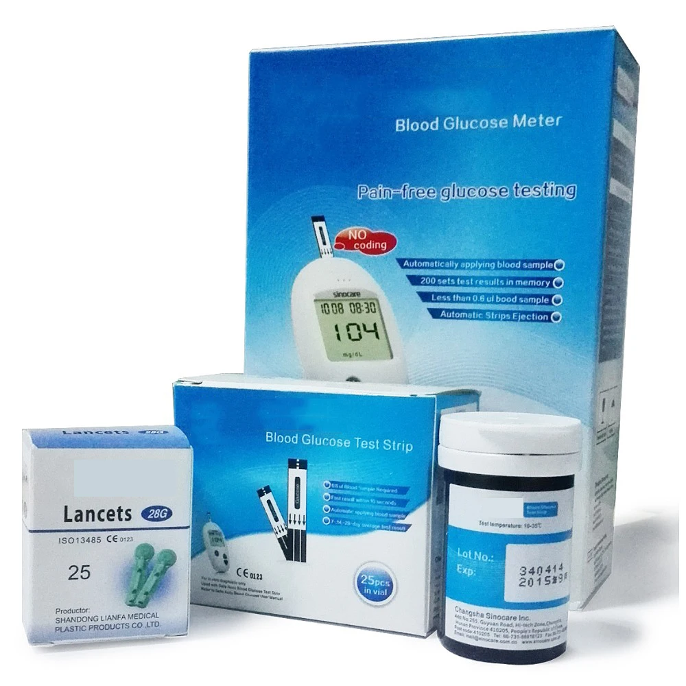 English SanNuo International Standard Blood Glucose Meters Test paper+