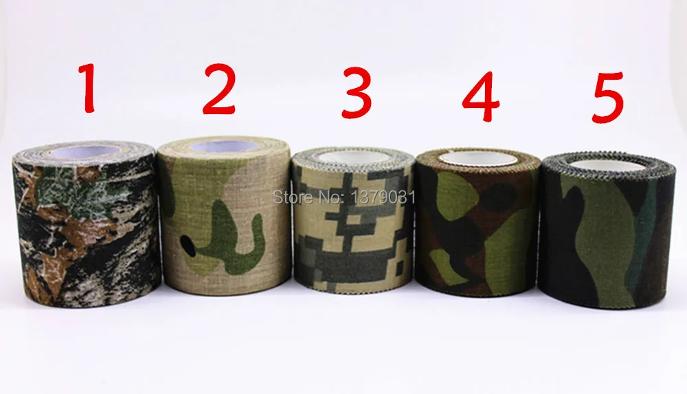 

free shipping /4.5cm x 5m Kombat Army Jungle Camo Wrap Rifle Shooting Hunting Camouflage Stealth Tape Kinesiology Sport Tape