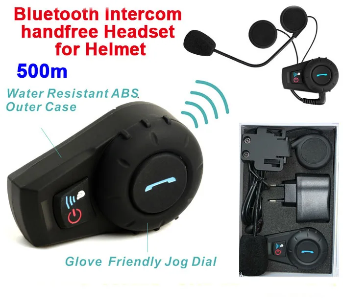 Low Price 500m Motorcycle Helmet Intercom Headset Hands free Bluetooth Intercom Sports Helmet Kits Casque Audio Moto Accessories
