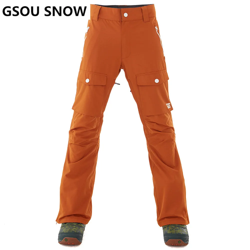 

GSOU SNOW Brand Ski Pants Men Waterproof Ski Trousers Winter Outdoor Snowboarding Pants Thicken Warm Skiing Snowboarding Male