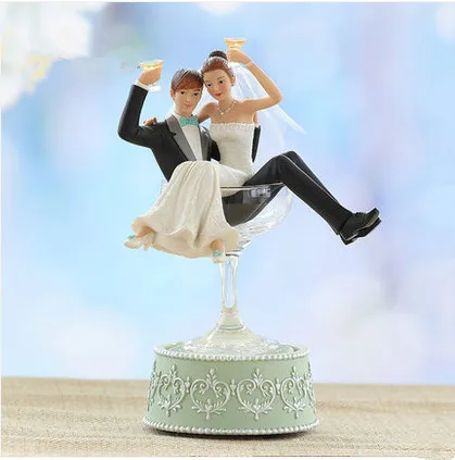 Sitting In The Win Cup Funny Bride Ang Groom Wedding Cake Topper Sitting In The Win Cup Funny Bride Ang Groom Wedding Cake Topper Manually Rotating