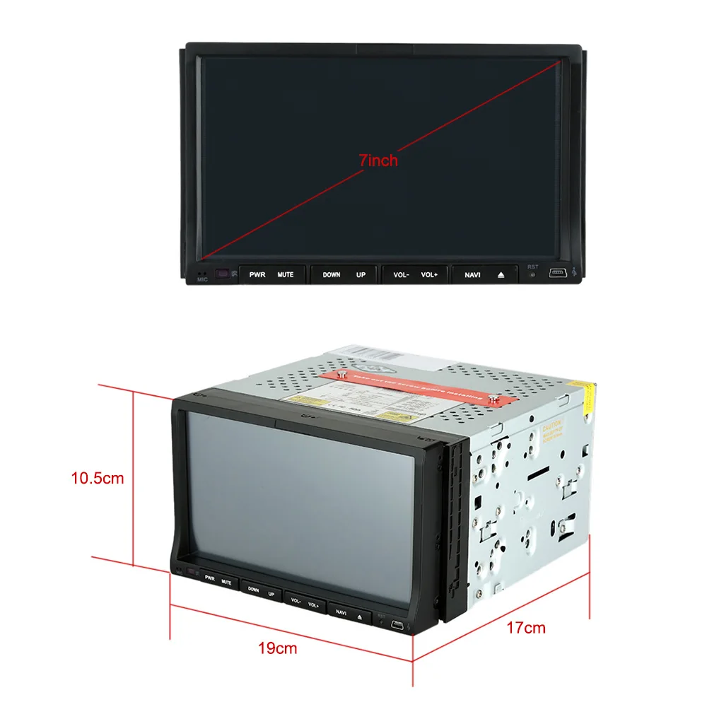 Sale 7"inch 2 Din HD Touch Screen DVD Car Stereo Player BT FM AM Radio CD MP3 WMA VCD Steering Wheel Control 5