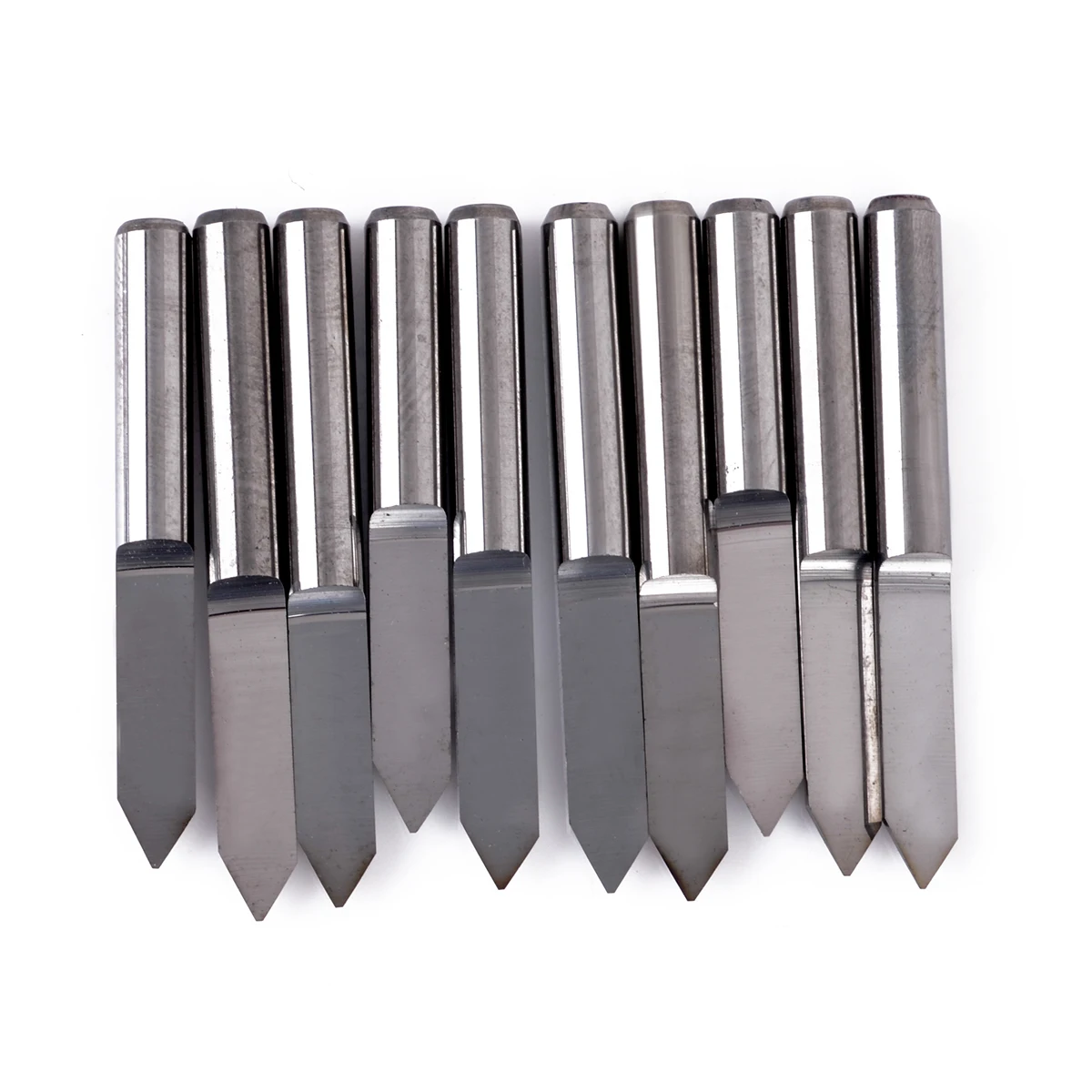 10pcs Solid Carbide PCB Engraving Bits V-shape 60 Degree 0.1mm CNC Router Tool with High Hardness