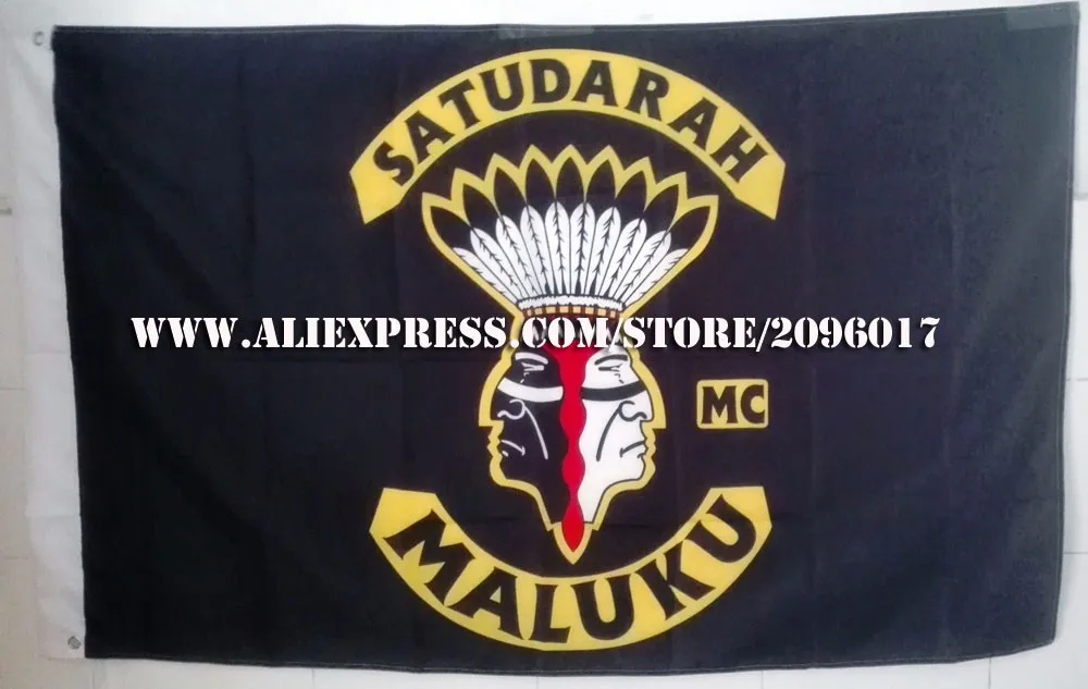 

NEWEST CUSTOM SATUDARAH MALUKU FLAG FOR THE MOTORYCYLE CLUB SATUDARAH FLAG BANNERS